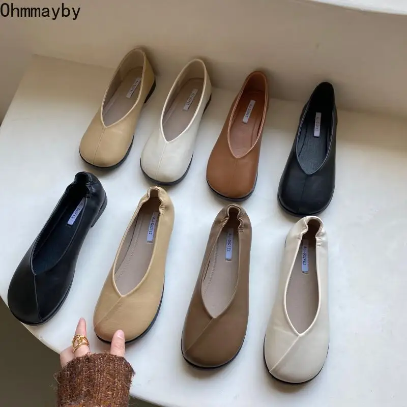 

Женские балетки с круглым носком, без шнуровки