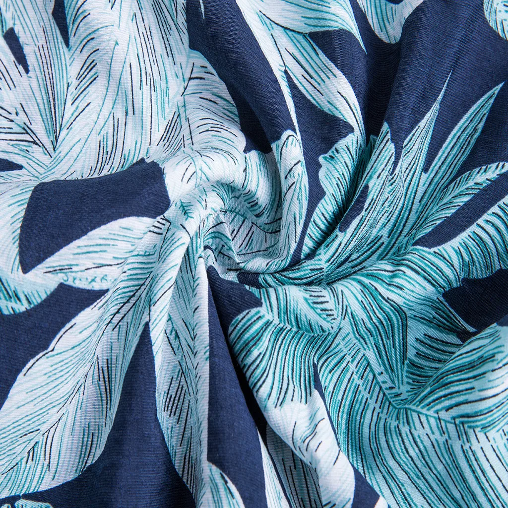 

Hawaiian Pattern Men Shirt Leaves Print Streetwear Summer Beach New Short Sleeves Streetshirt Fashion Cotton Short Sleeve Top
