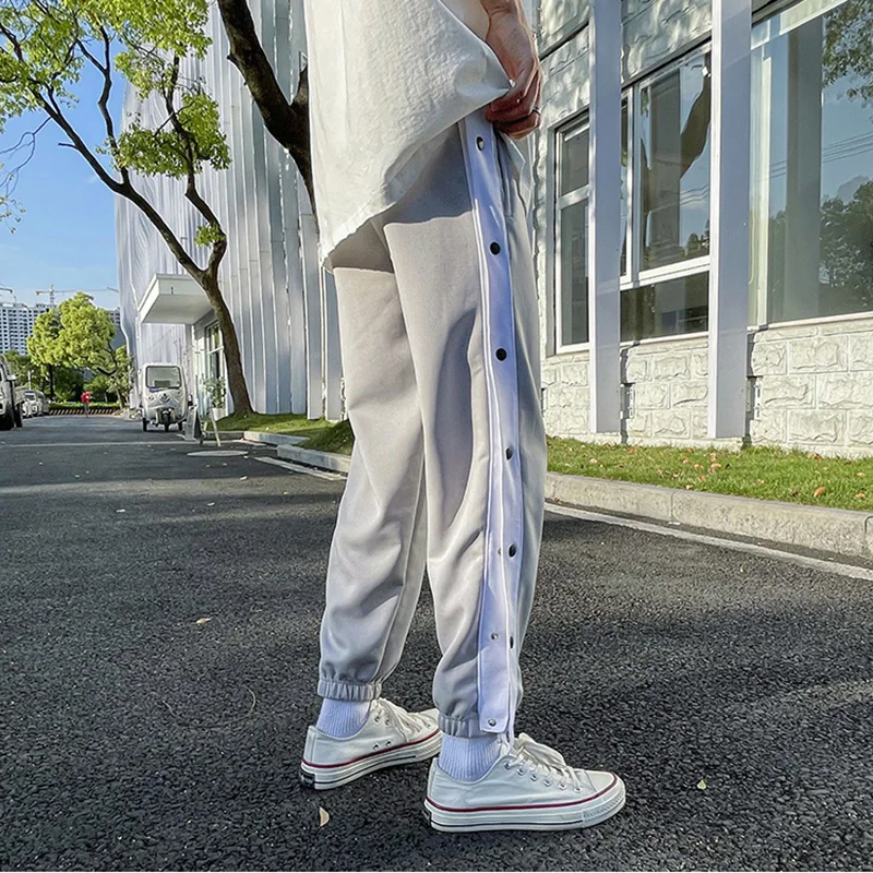 Брюки мужские с боковыми пуговицами модные рандомные повседневные