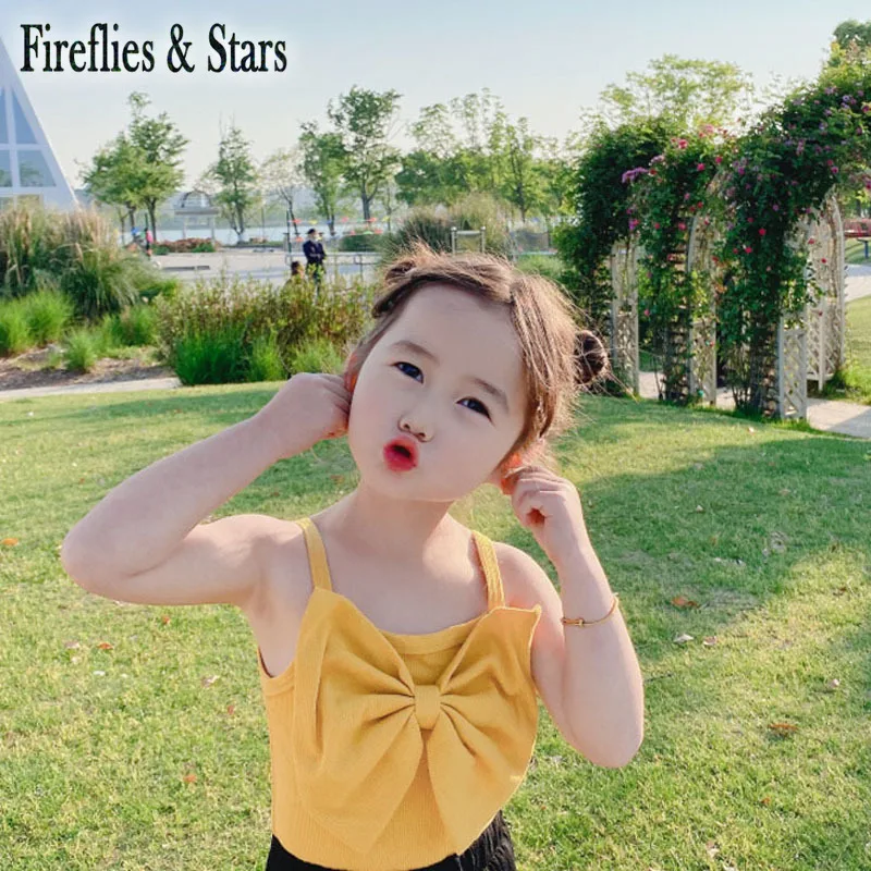 Летний жилет для девочек Детская футболка на бретелях топы без рукавов детей