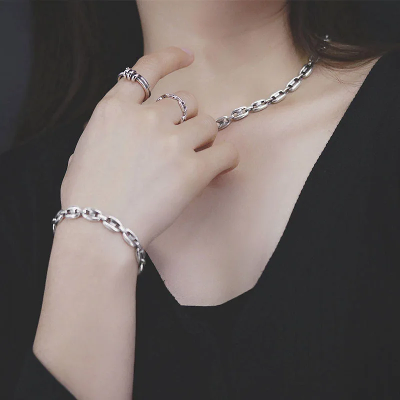 

H205 S925 sterling silver bracelet new brand trend couple pig nose letter personality fashion style simple style gift hot sale