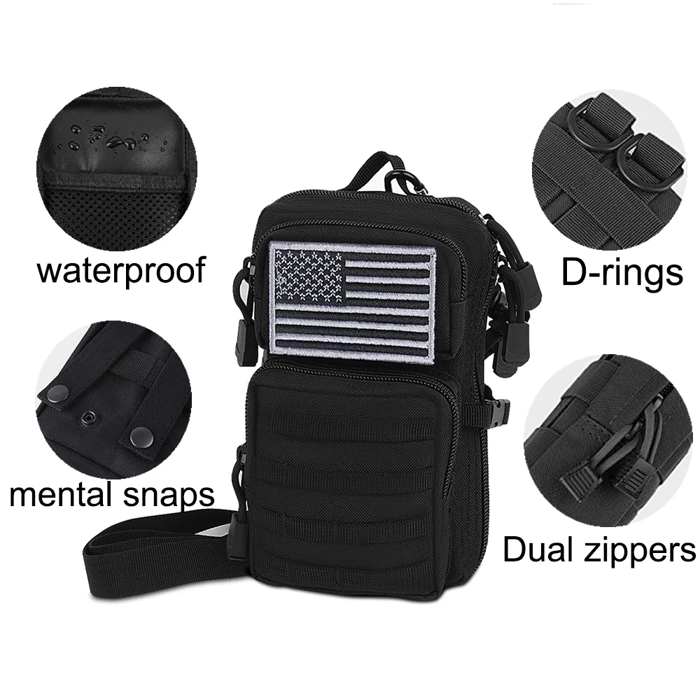 1000d molle shoulder sling bag tactical edc phone pouch carrier outdoor utility accessory bags military camping waist pack free global shipping