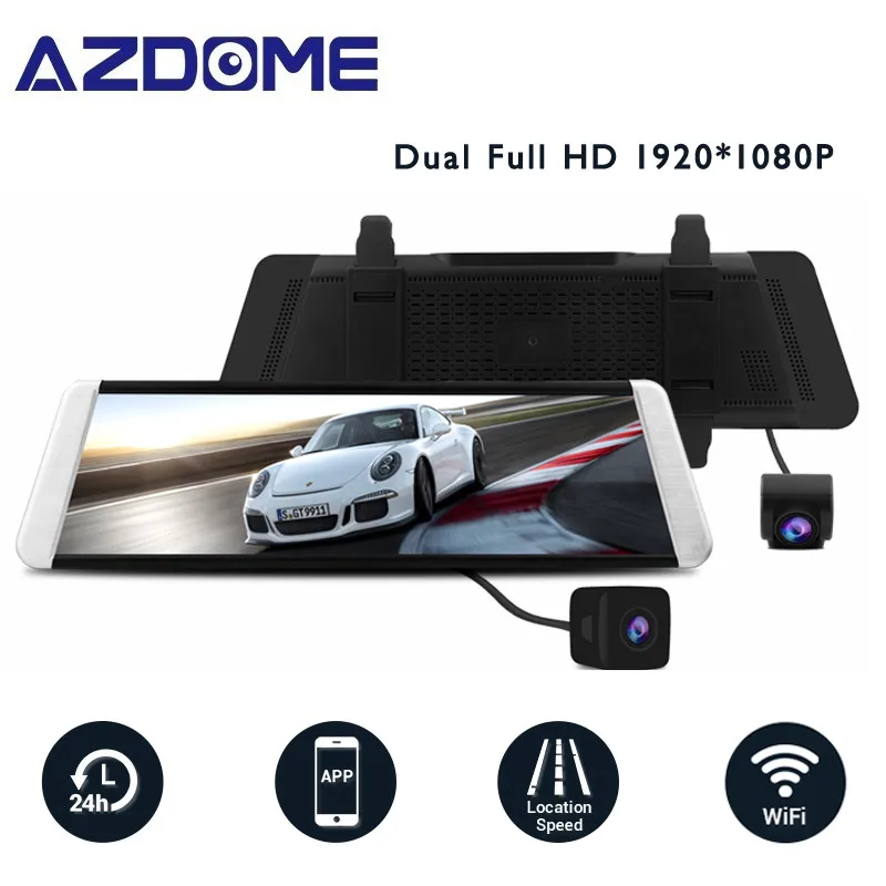 AZDOME HS790B Dual Full HD 1080P Зеркальная камера заднего вида Потоковое мультимедиа