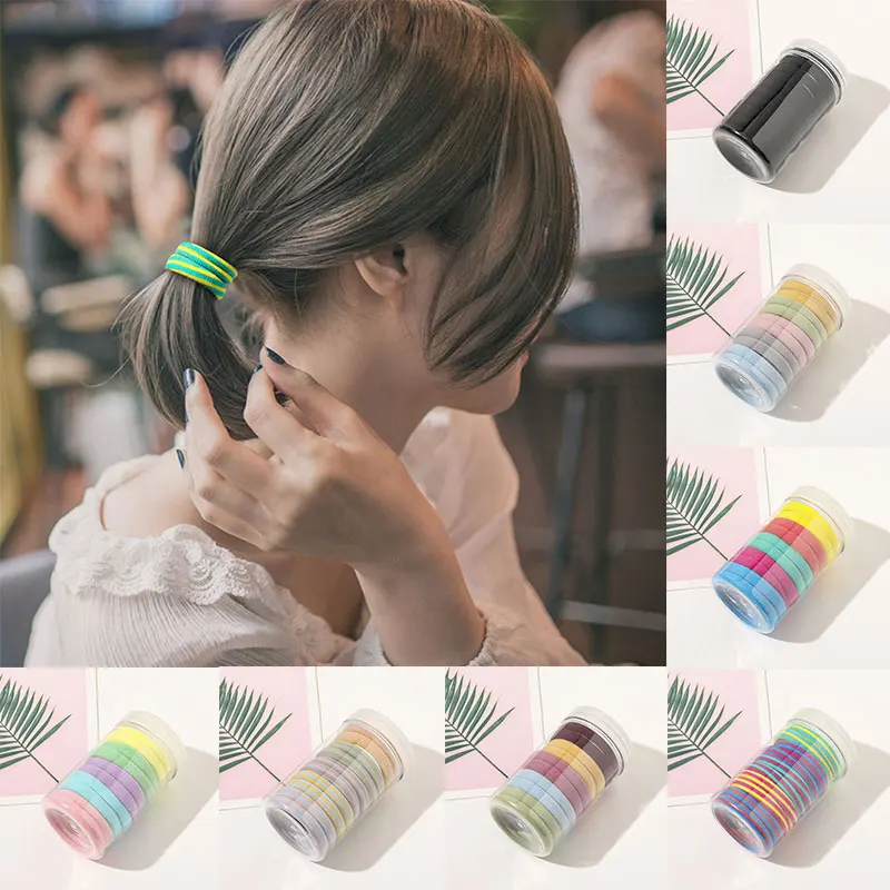 

10Pcs/Lot Hair Ties Rope Ponytail Elastic Hair Bands Holder Scrunchies Ring Hair Accessories Rubber Bands High Elastic Hairbands