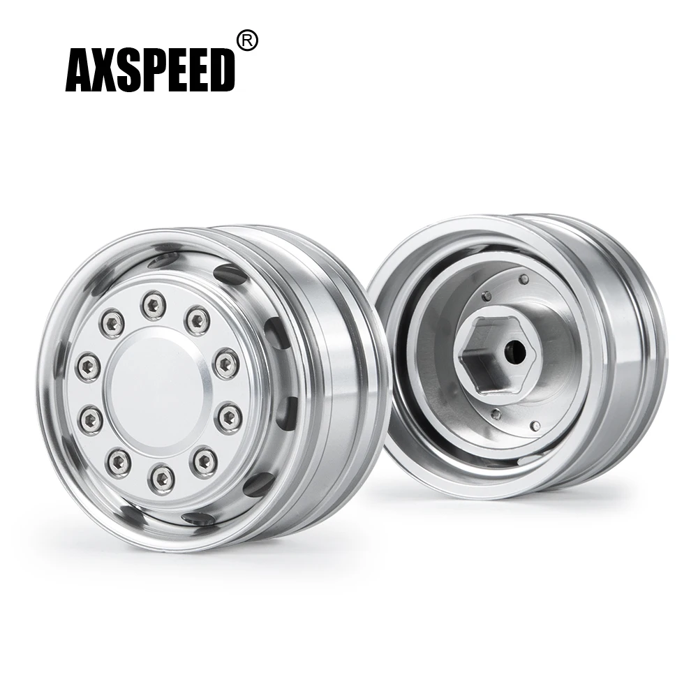 AXSPEED сплав металла Beadlock Передние колесные диски ступицы для Tamiya 1/14 RC