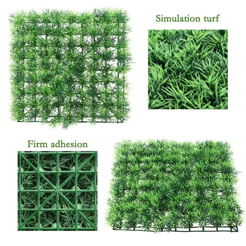 25x25cm Artificial Grass Lawn Plastic Lifelike Micro Decor Miniature Ornament Fake Mat Fish Tank Aquarium Decoration | Дом и сад