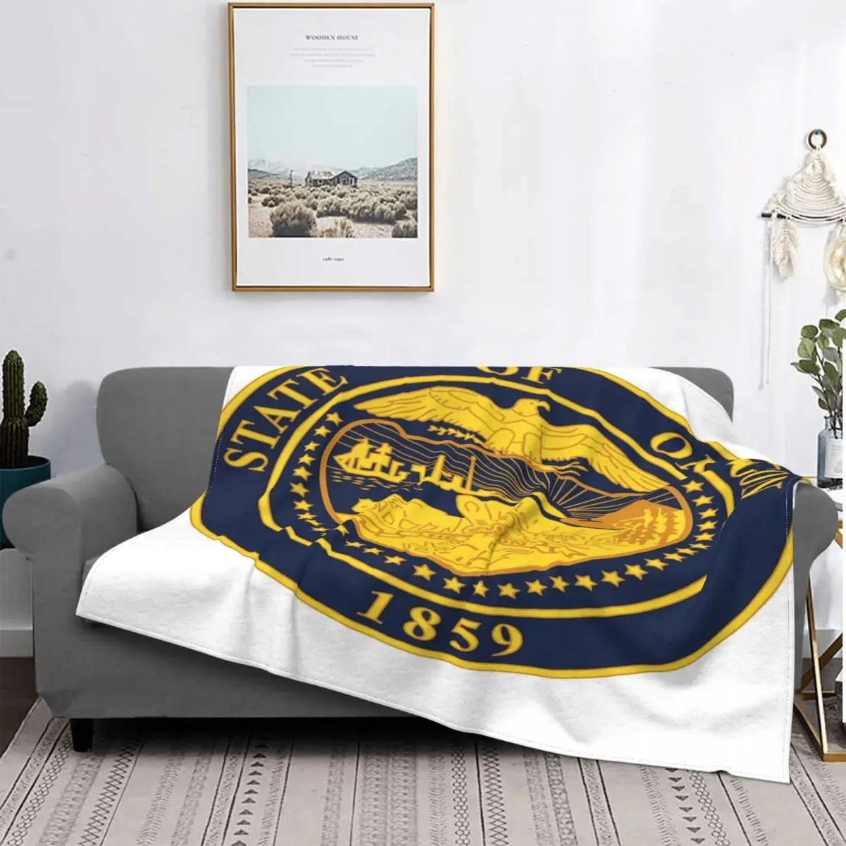 

Винтажное Подарочное одеяло штата Орегон 1859, покрывало на кровать, клетчатое постельное белье, покрывало 150, толстовка, одеяло, детский чехо...