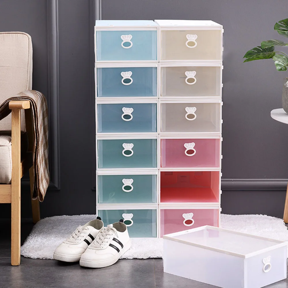 Коробки для обуви с высокой емкостью ящик хранения прозрачный шкаф пылезащитный