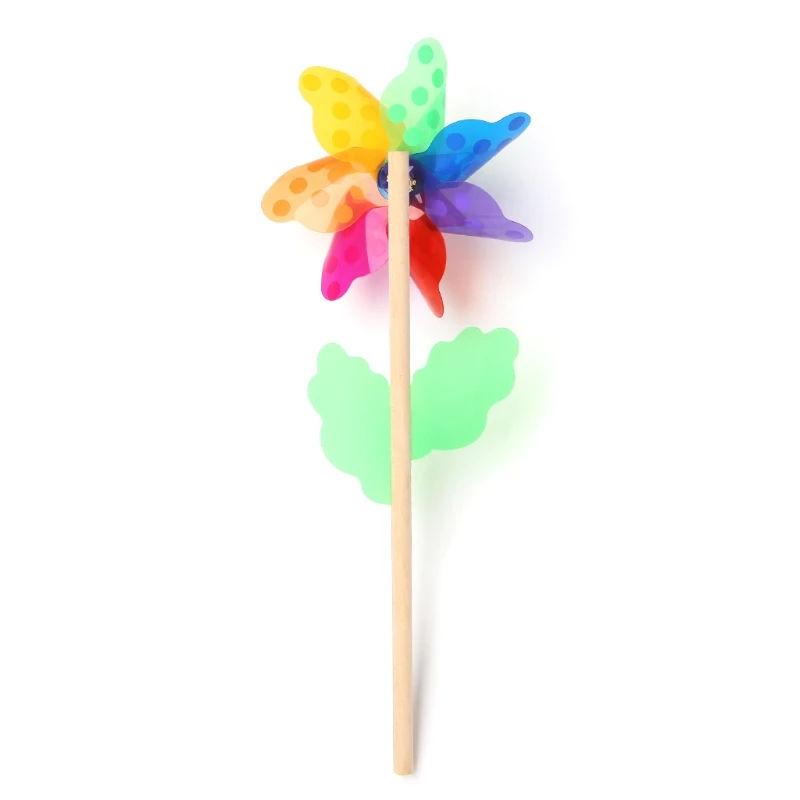 

Windmill Toys Children Kids Garden Decoration 7 Leaves Colorful Outdoors Spinner 449C