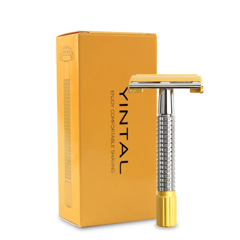 Мужской набор для бритья безопасная бритва с двойными краями латунная ручка