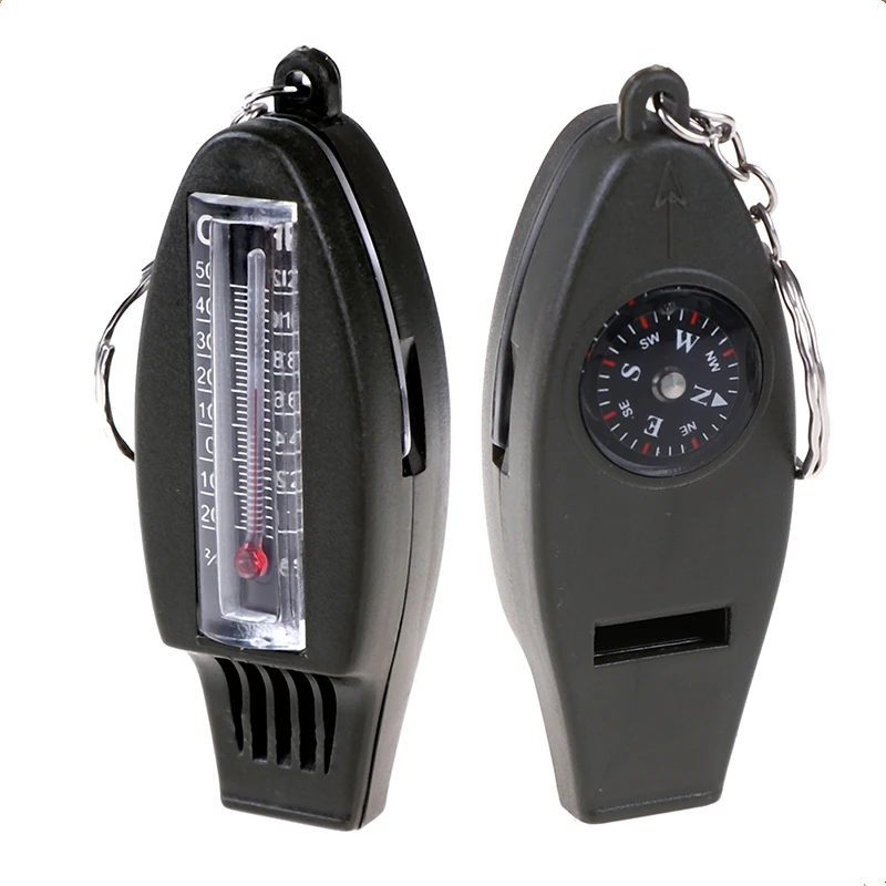 Multifunctional 4 in1 Compass Thermometer Whistle Magnifier For Traveling Camping Hiking Climbing Outdoor Sports | Спорт и