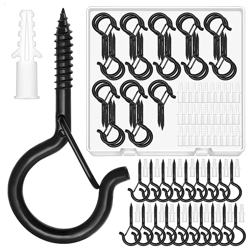 

30 Pack Screw Hooks , Outdoor Hooks For Light Eye Hooks Screw In Cup Hooks Ceiling Hooks For Plants Christmas Light