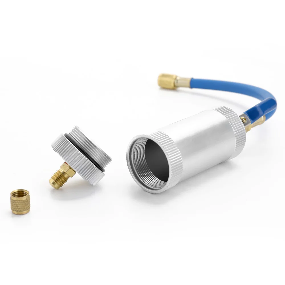 

New R12 R134A R22 Air Conditioning Car Oil Injection Dye Injection Tool 2 Ounce 1/4" Pure Liquid Oil Coolant Filler Tube