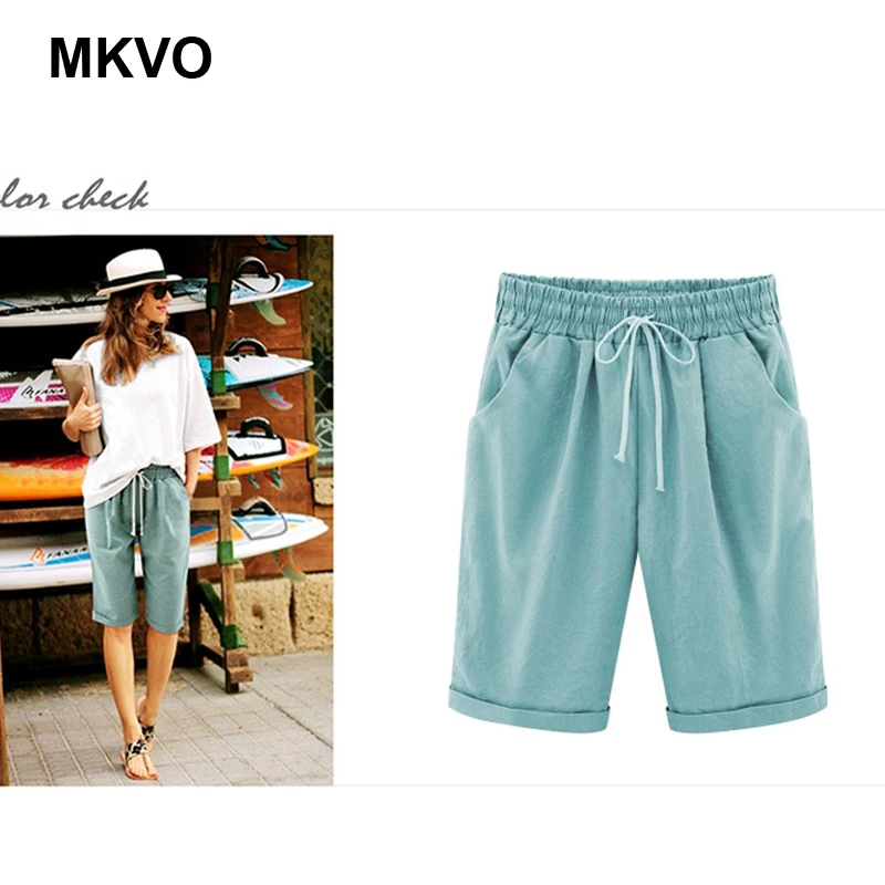 8XL Летние повседневные женские брюки-Капри хлопковые эластичные брюки с высокой