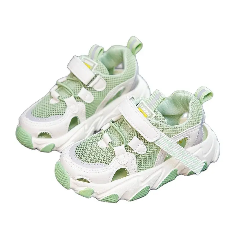 Летние сетчатые кроссовки для девочек и мальчиков модные спортивные