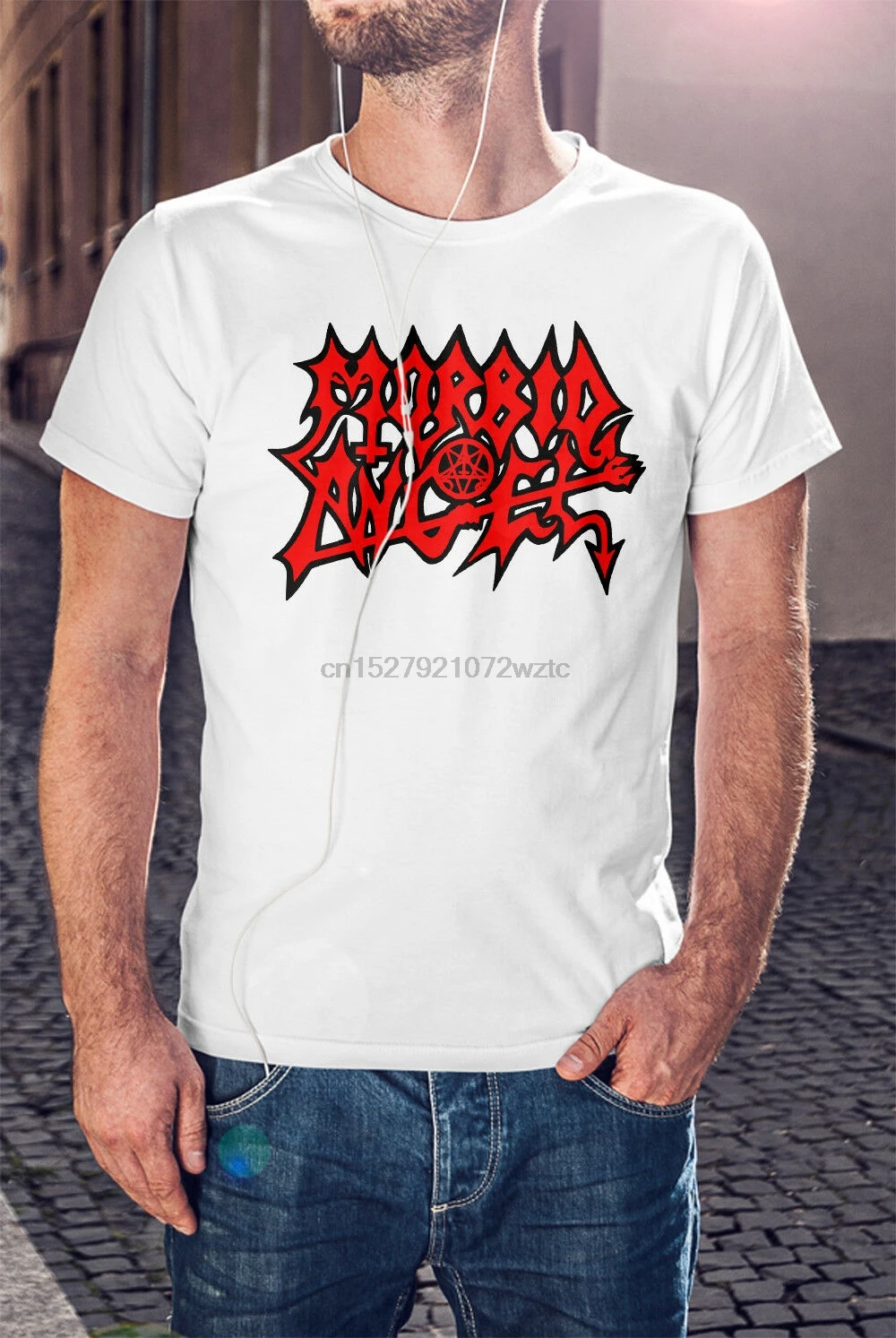 MORBID ANGEL мужская белая футболка с логотипом метал-группы |