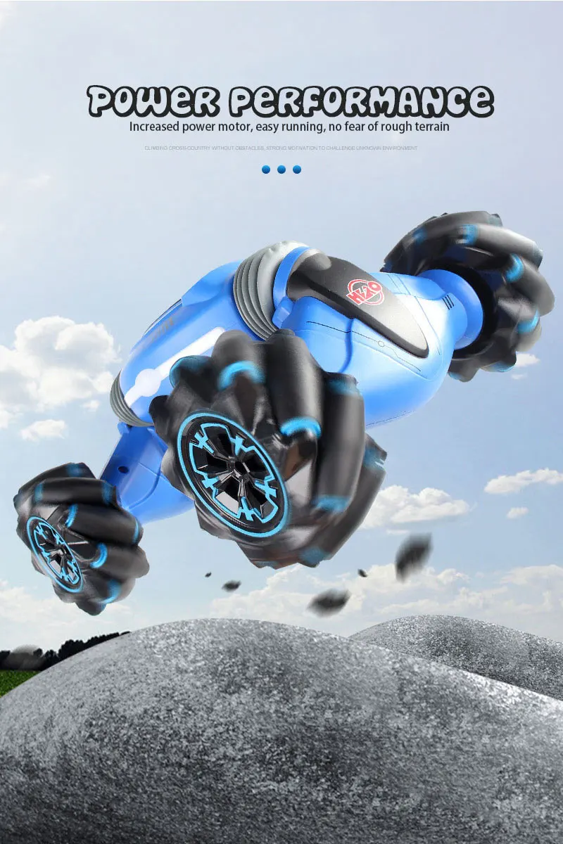 Remote Control Stunt Car Gesture Induction Twisting Off-Road Vehicle Light Music Drift Dancing Side Driving RC Toy Gift for Kids