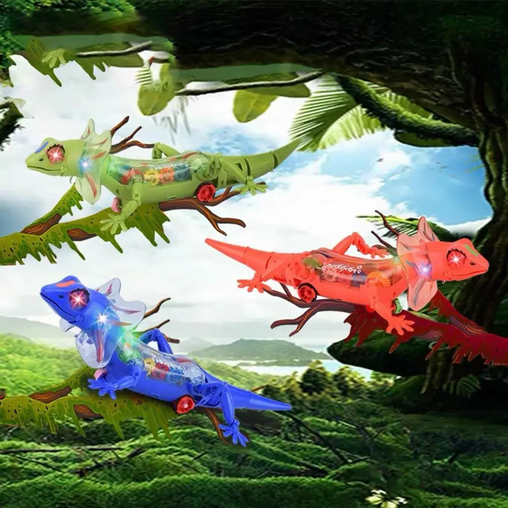 

Игрушка-Ящерица Роботизированная Без столкновений, электроящерица со съемными хвостовыми конечностями светильник вым звуком для детей