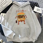 Японская манга, монстр, гамбургер, принт, женская уличная одежда, пуловер для творчества, толстовка с капюшоном в стиле хип-хоп, большие размеры, модные толстовки с круглым вырезом