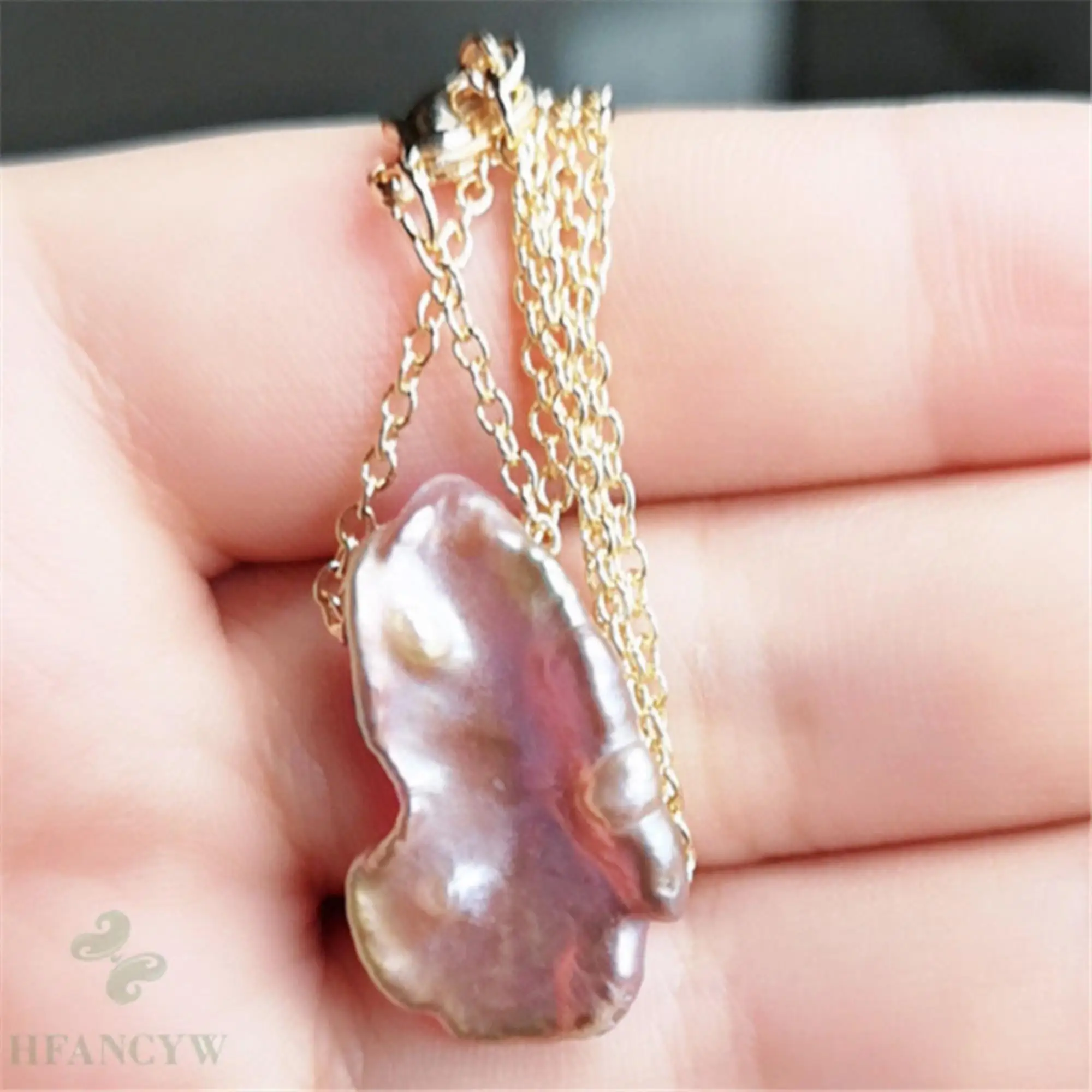 16x25 мм Фиолетовый барокко жемчужное ожерелье 18 дюймов шикарная Свадебная