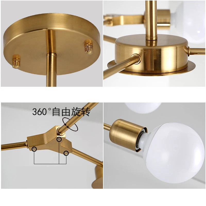 Современное искусство ветка дерева подвесной светильник черный/золотой