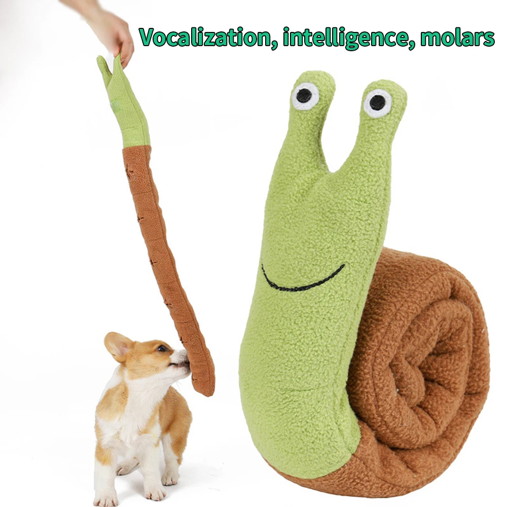 

Magic Snail Pet Plush Toy Smelling IQ Educational Molar Teeth Leakage Food Training Relieve Boredom Sounding Dog Sniffing Toy
