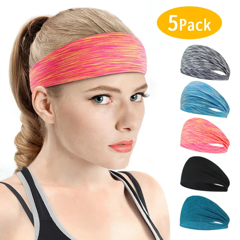 

Popular wide Lycra sports hair band fitness sports headband men's and women's sports headband hair band