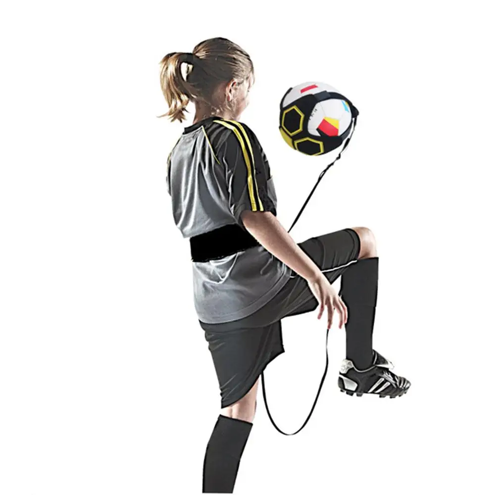 Черное полиэфирное волокно мяч тренировочный пояс футбольная помощь футбольный
