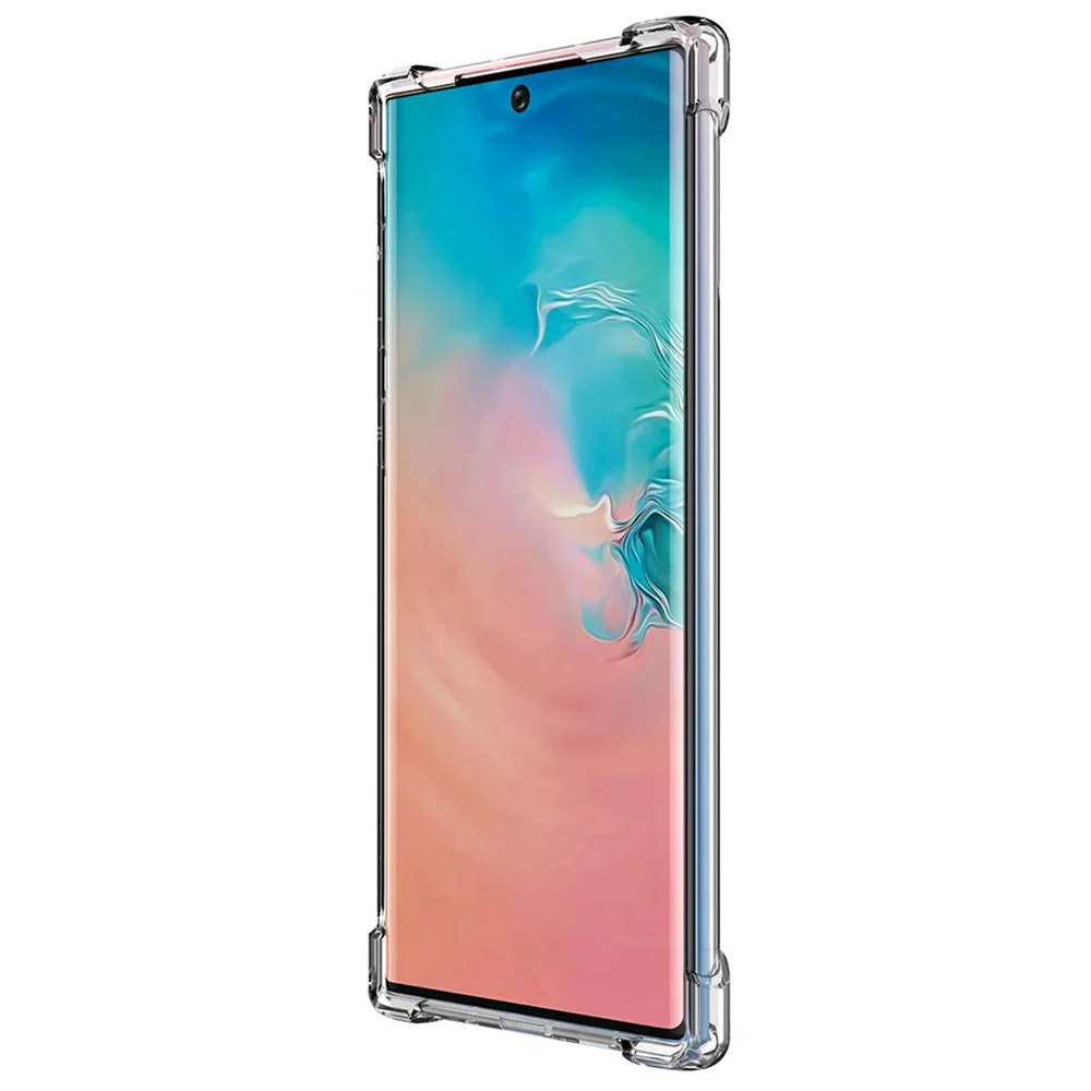 2019 для samsung Note 10 бампер чехол усиленный угловой кристально чистый мобильный