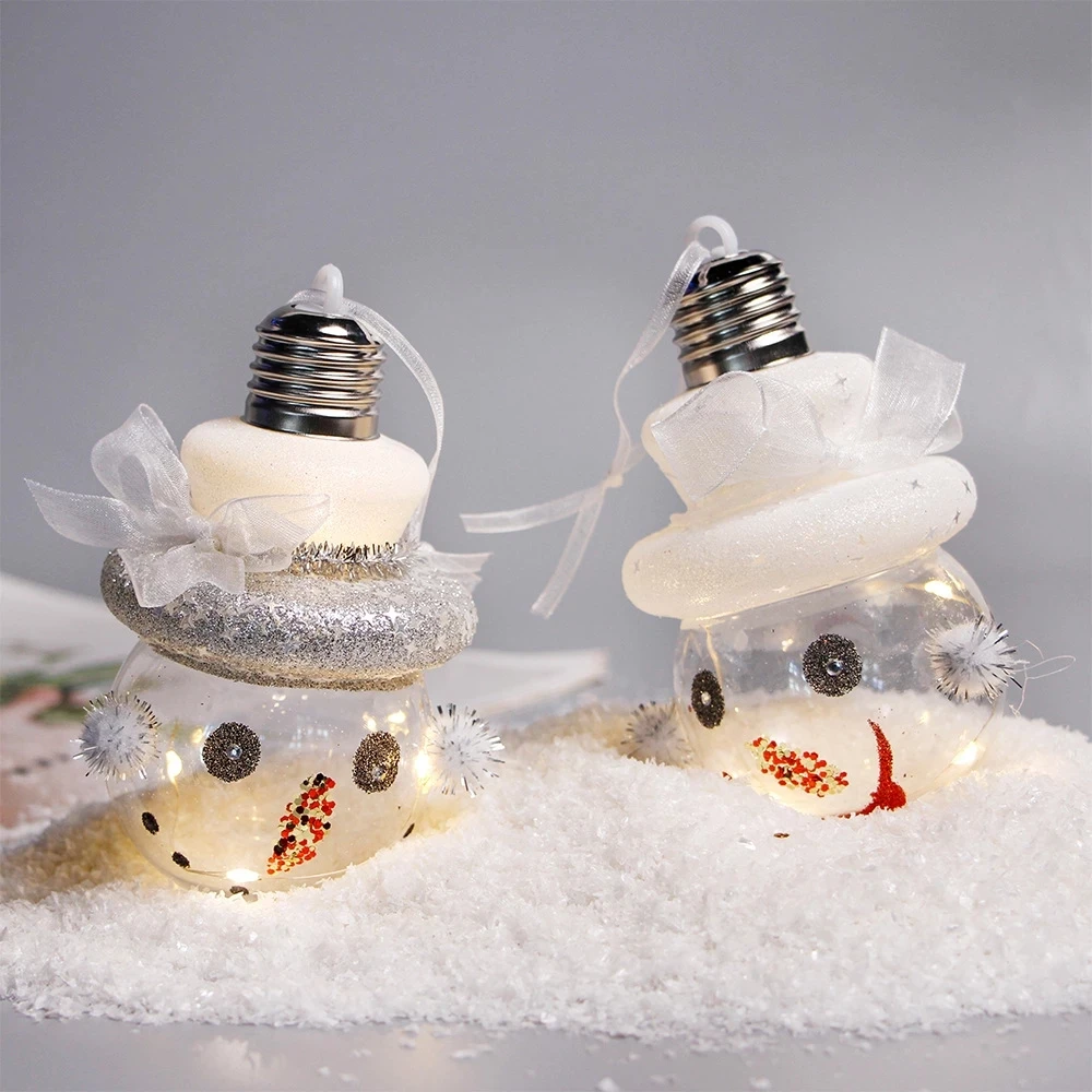 

Милый светодиодный светящийся снеговик, Рождественский шар, реквизит для вечерние, Рождественское украшение, белая Рождественская елка, ук...