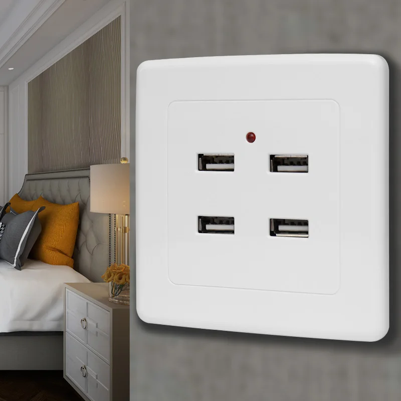 Bcsongben 2/3/4/6 Ports USB Wall Socket Charger Power Adapter Plug Outlet Grounded Electric Wall Charger Adapter Charging