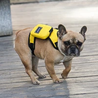 dog animal backpack harness vest with side pockets oxford cloth for hiking waterproof outdoor travel dog saddle bag pet supply