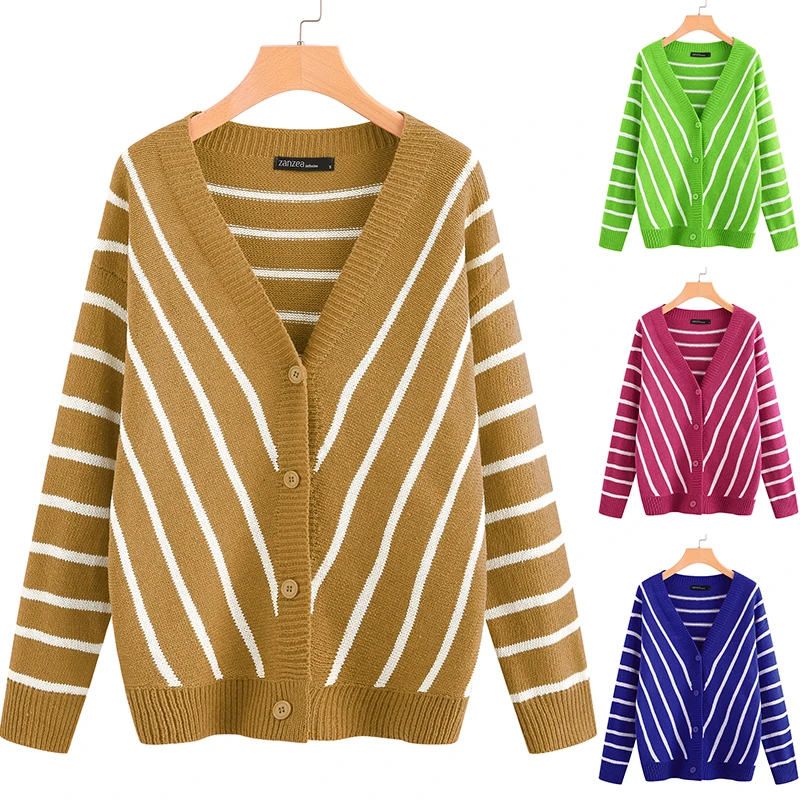 Женский свитер с v-образным вырезом и длинным рукавом повседневный осенний