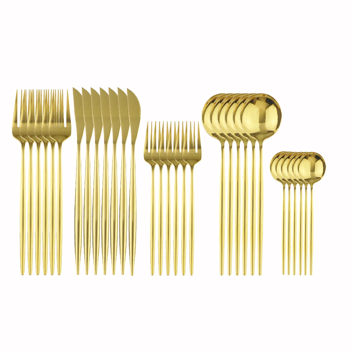 

Luxury Gold 30pcs Dinnerware Set 18/10 Stainless Steel Cutlery Set Fork Knife Western Cutleri For Kitchen Dinner Flatware Set