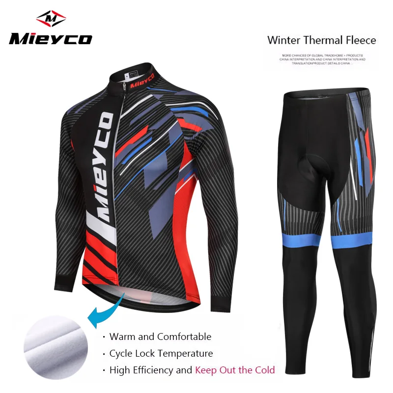 

Мужская Зимняя Теплая Флисовая велосипедная Джерси Maillot Ropa Ciclismo MTB велосипедная одежда теплая велосипедная одежда комплект для велоспорта