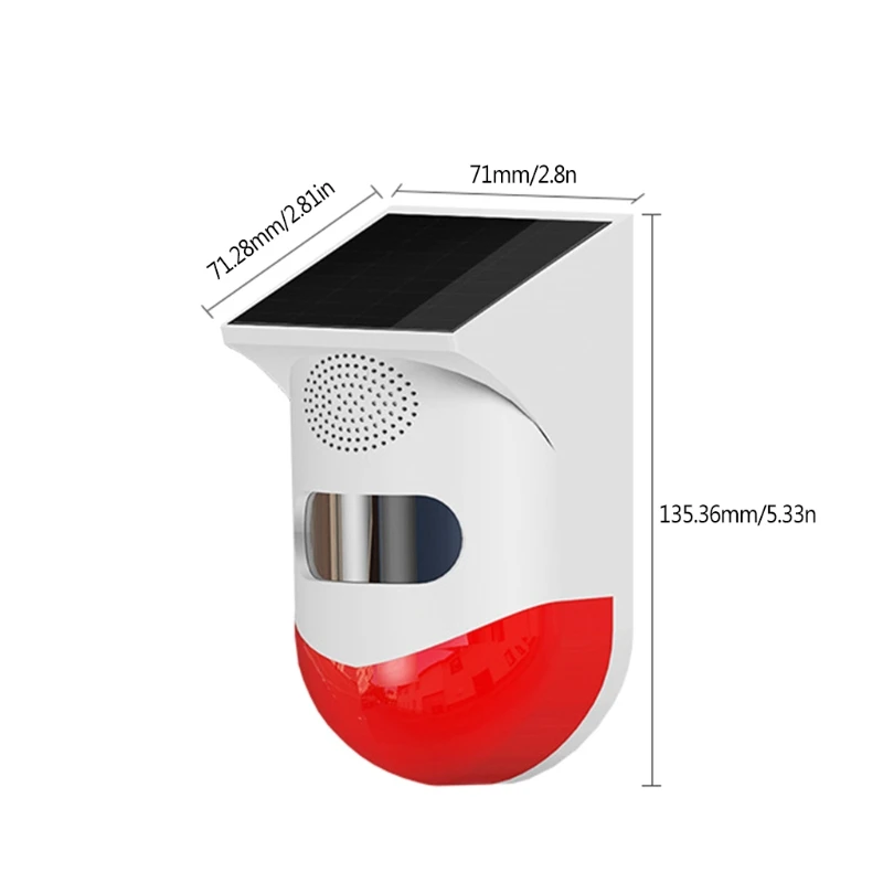

New type Solar Energy Alarm Outdoor Body Infrared Induction Remote Control Household Alarm Lamp Guard Against Theft