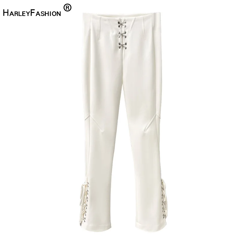 

Европа 2021 клуб популярная личность Sesign Высокое качество крюк бандаж шить белые прямые повседневные женские шикарные брюки