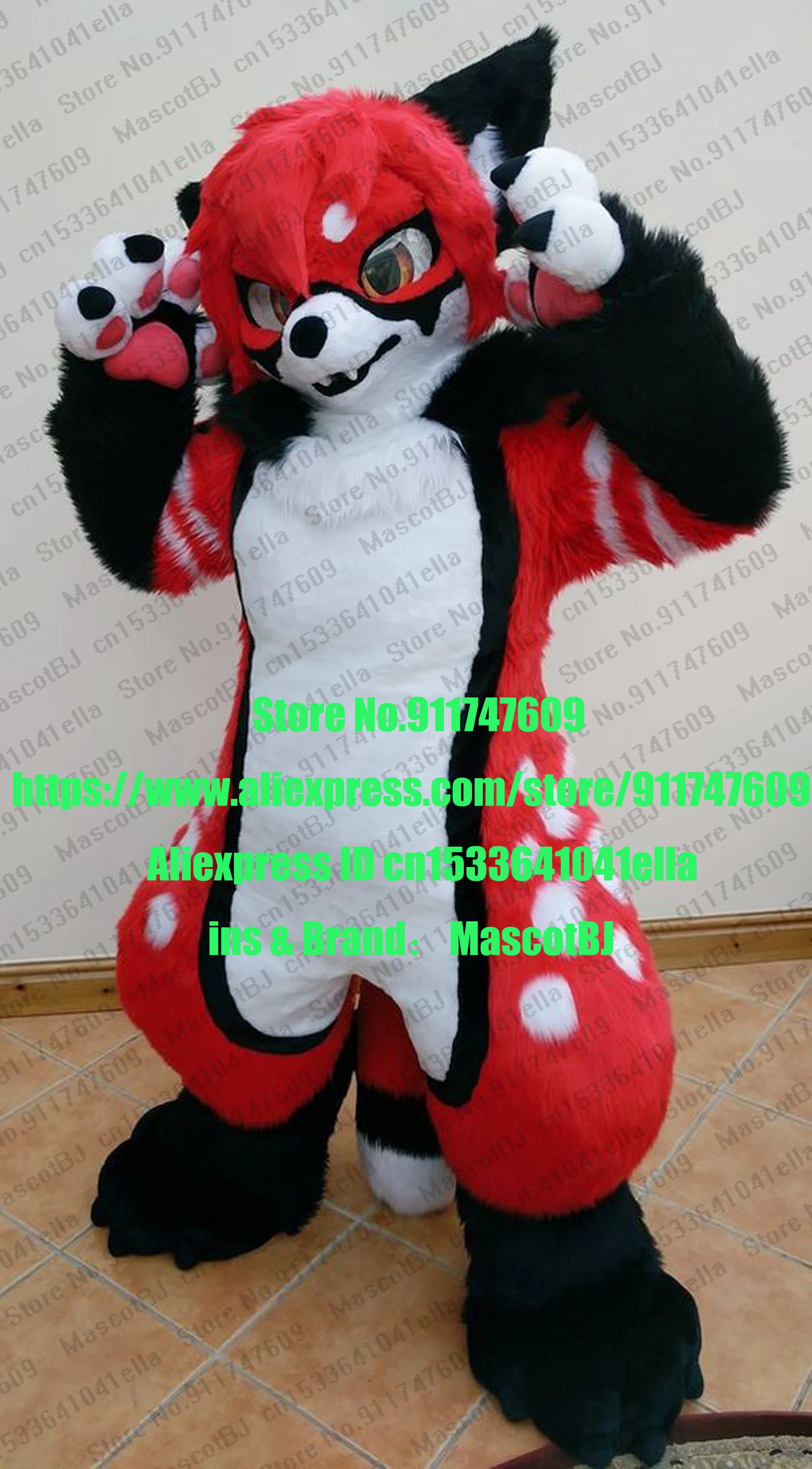 3 D Eyes Red Cat huksy Dog Miss Fox Fursuit полный костюм подростковые костюмы пушистый Костюм