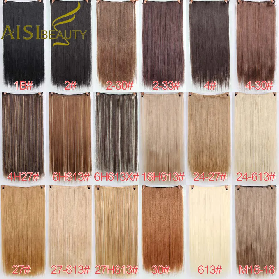 AISI BEAUTY, Синтетические длинные прямые волосы для наращивания, 5 зажимов, 1 шт., волосы для наращивания, высокотемпературные волосы для женщин