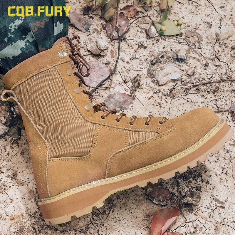 Autumn High-Top Breathable Military Fan Boots Martin Combat Special Forces Worker Desert Combat High-Top Hiking Boots men