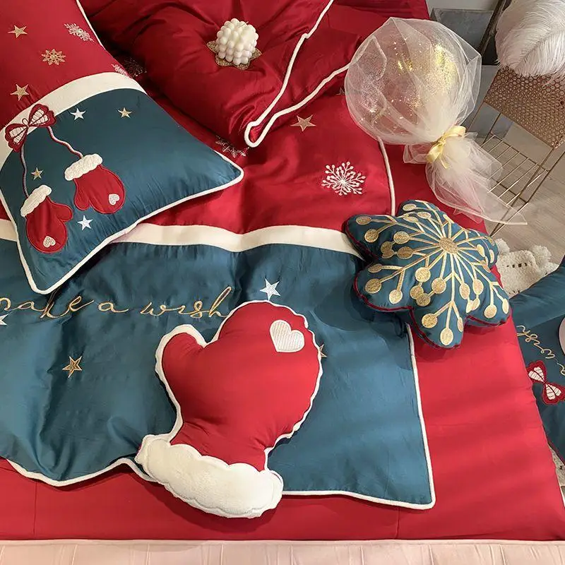 Комплект постельного белья из 4/8 предметов с рождественскими снежинками