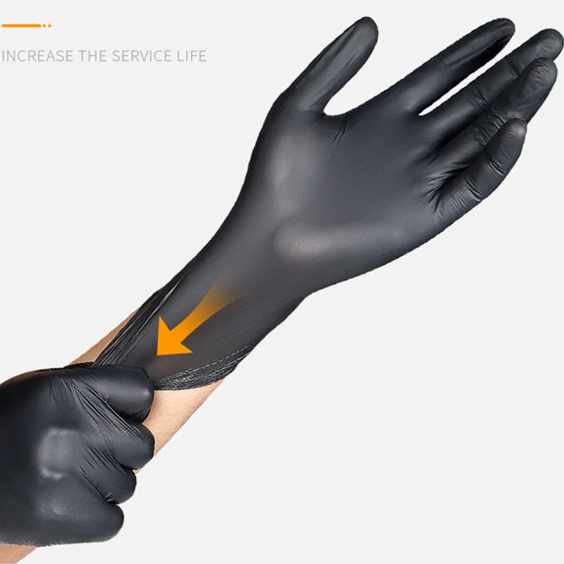 Пластиковые одноразовые черные перчатки для микроблейдинга перманентного