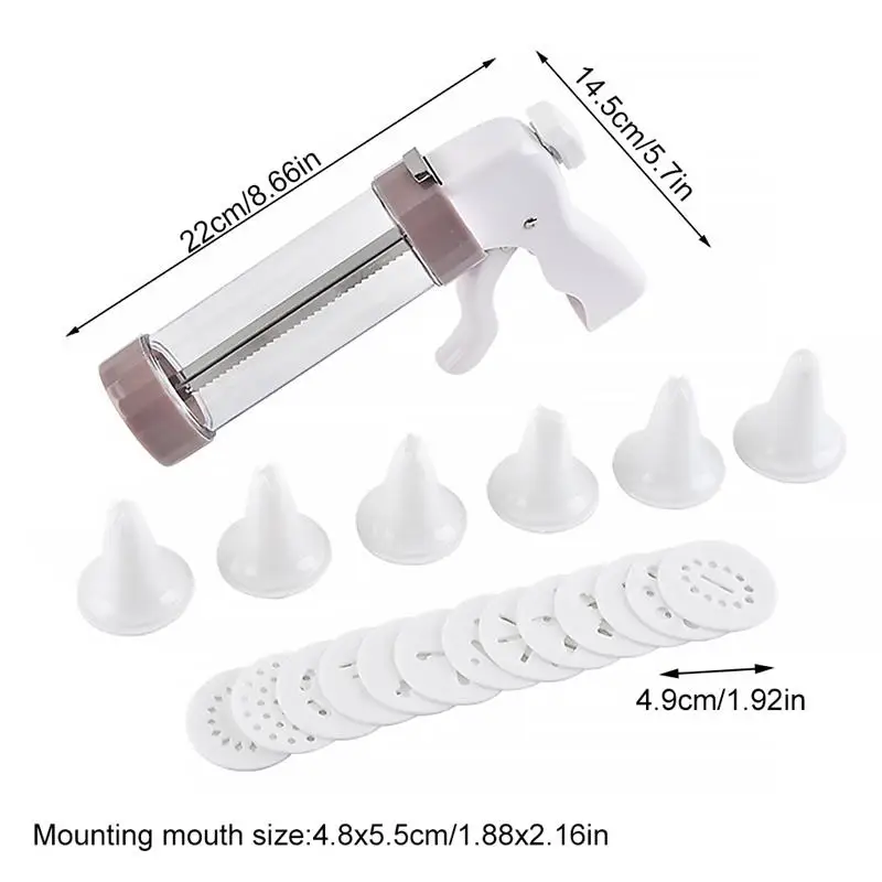 

DIY Biscuit Machine Cookie Maker Icing Cookie Press Set with Stamp and Nozzles Home Bakery Baking Tool