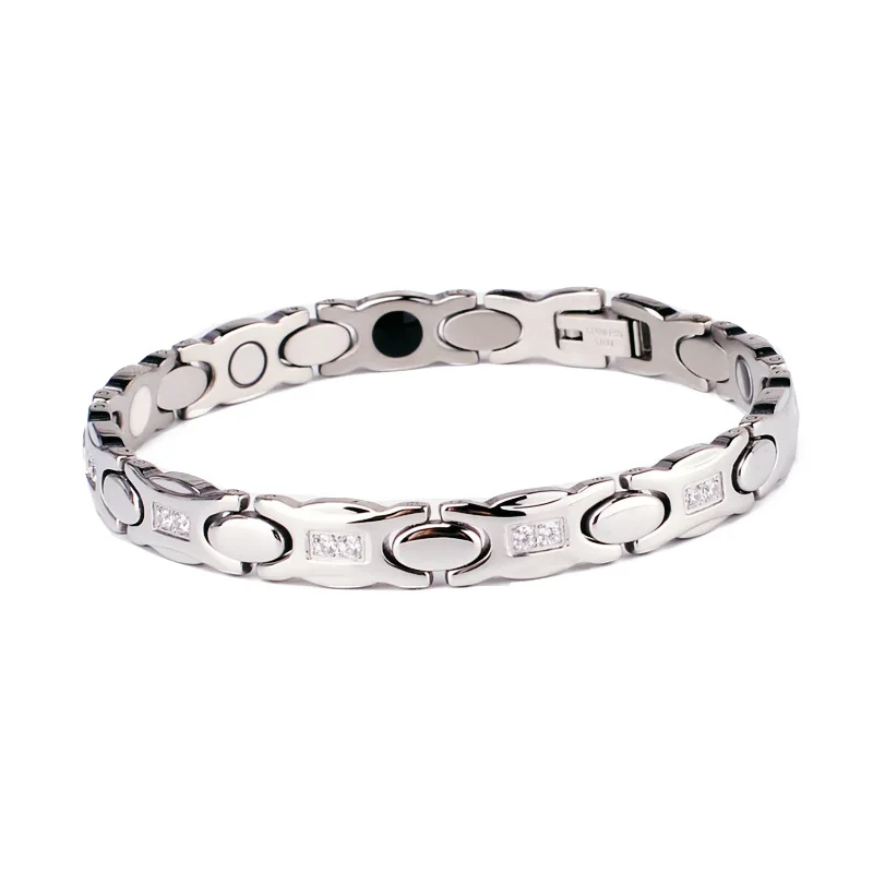 Модный Здоровый Магнитный браслет для женщин стразы нержавеющая сталь забота о