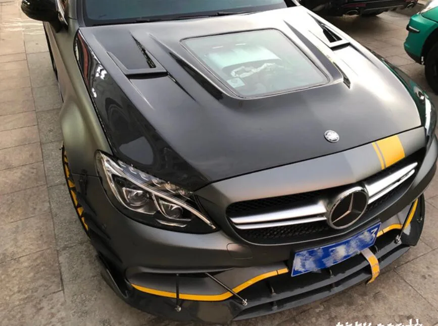 Модный прозрачный стеклянный передний бампер из углеродного волокна капот