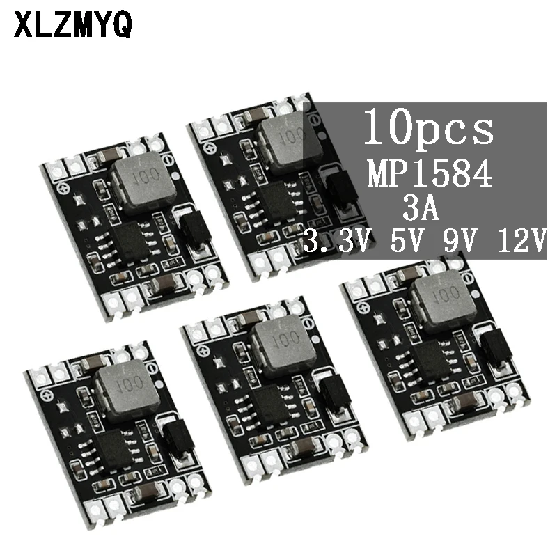 

10 шт., встроенный понижающий модуль питания 5 В-12 в 24 В до 5 В 3,3 В 9 в 12 В, фиксированный выход, высокий ток MP1584