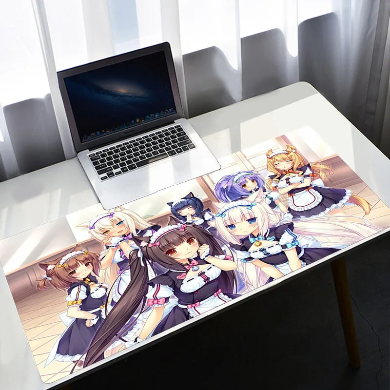 

Gaming Computer Mat Nekopara Anime Mousepad Company PC Gamer Cabinet Anime Mouse Mats Extended Pad Deskpad Gamers Accessories