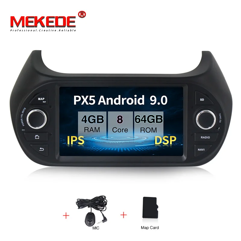 PX5 CAR DVD Android 9,0 автомобильный dvd стерео радио gps навигация для Fiat Fiorino Qubo Citroen Nemo peugeot Bipper 2008-2010 авто мультимедиа - Цвет: PX5 CAR DVD