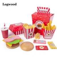 baby toy kitchen toys burger set real life cosplay monterssori educational wooden toys for children party game