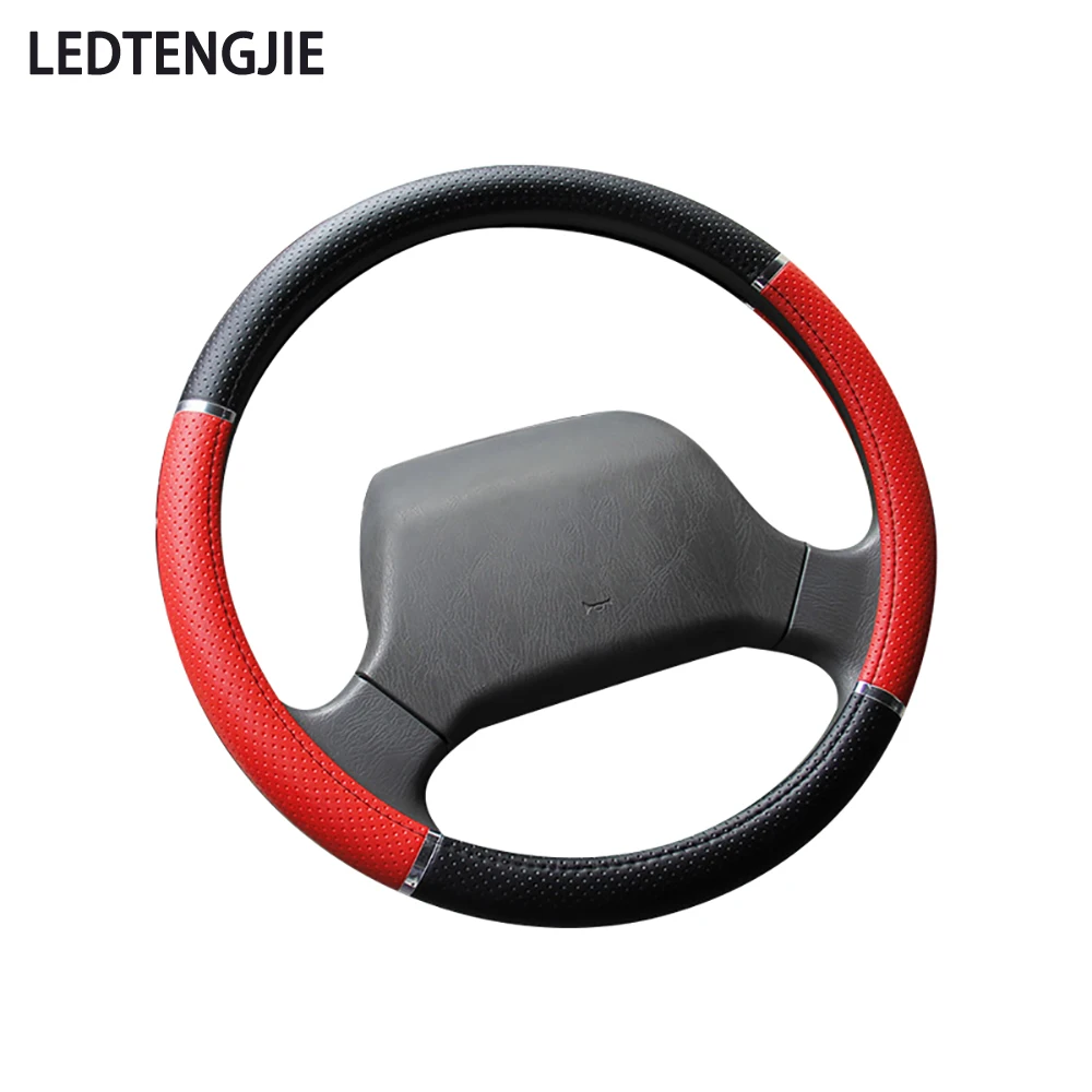 

LEDTENGJIE Car Steering Wheel Cover for Trucks, Buses, Buses 36-50CM Pressure Hole Anti-skid Wear-resistant Interior Accessories